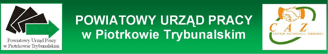 Logo Powiatowy Urząd Pracy w Piotrkowie Trybunalskim CAZ Centrum Aktywizacji Zawodowej